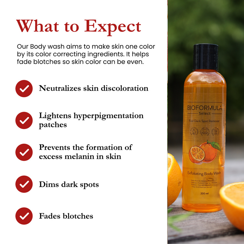 BioFormula Select  Kojic Acid Body Wash - Body Wash That Helps Lighten Dark Spots, Discoloration, Sun Spots, Age Spots & Post-Acne Marks, (1 pk, 30g)